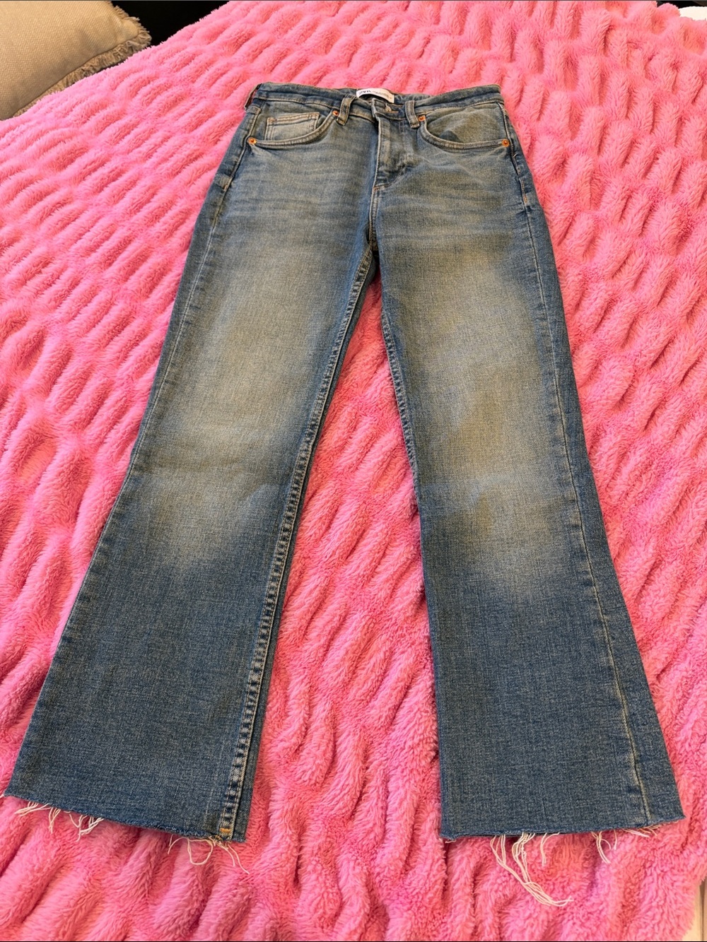 Zara Women’s Mid-Wash Flared Jeans - Blue